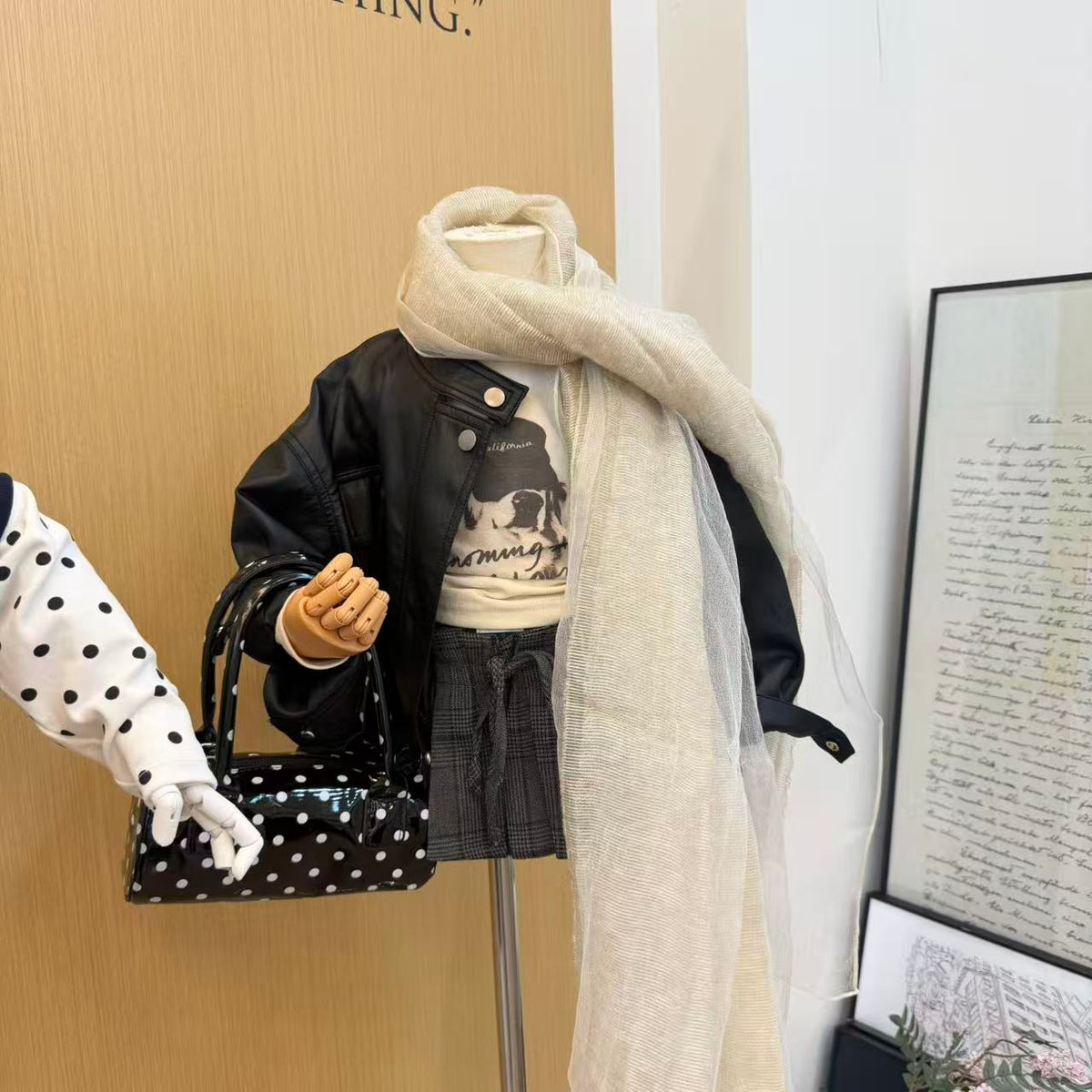 【90-150cm】時髦皮衣穿搭