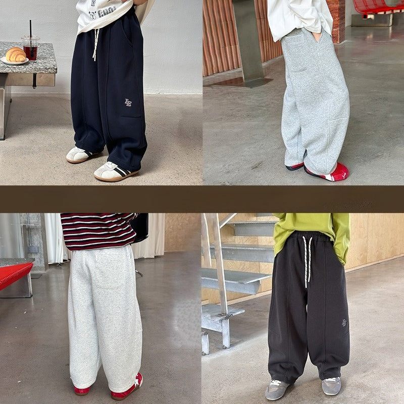 【90-170cm】韓版刺繡運動休閒褲