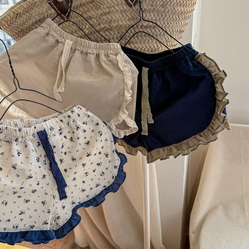【80-130cm】(3色)韓系花邊短褲