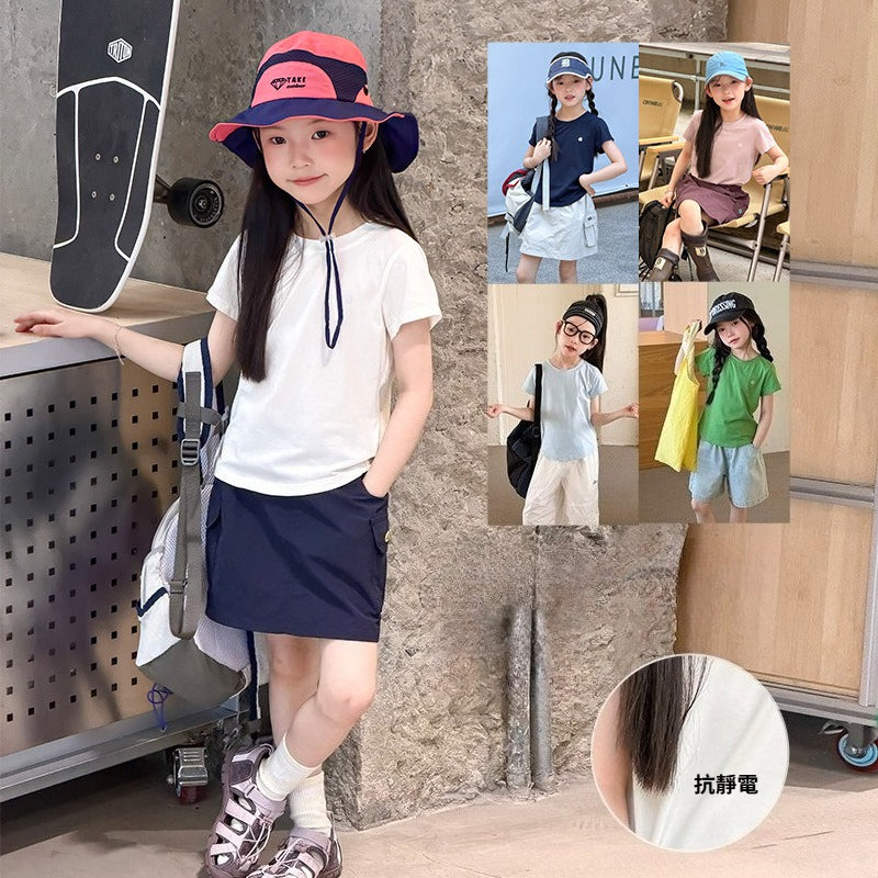 【100-170cm】彈性莫代爾棉涼感正肩短袖