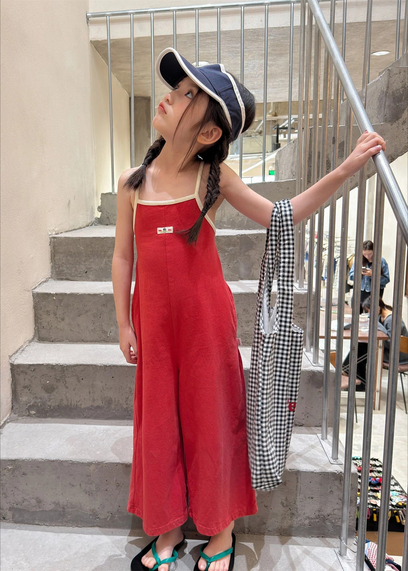 【80-130cm】2色~韓版休閒露背連身褲