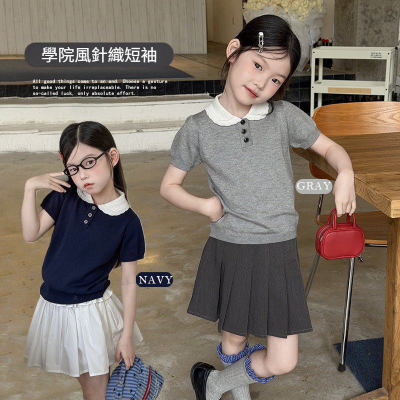 【100-170cm】韓版學院風針織T