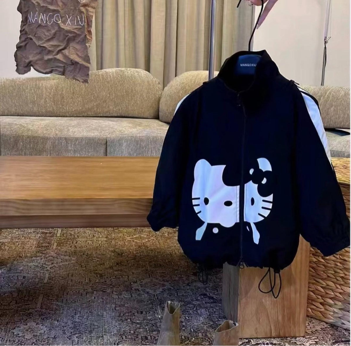 限定款 | 100-160cm KT三道槓寬鬆拉鍊夾克外套
