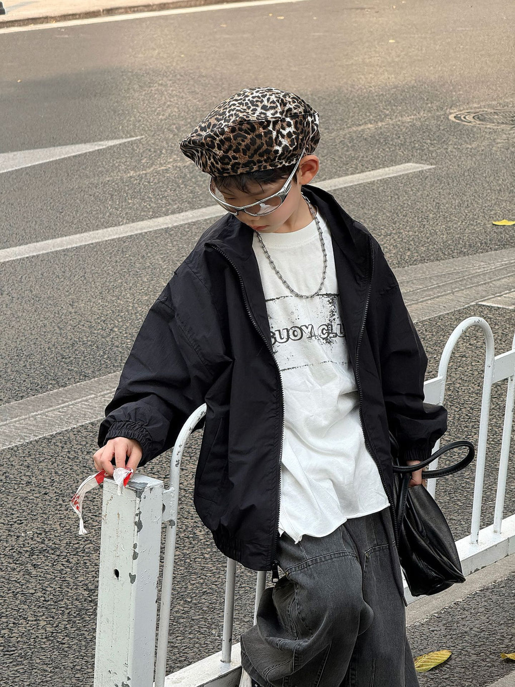 【90-160cm】韓版帥氣休閒戶外衝鋒衣外套