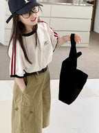 【100-150cm】美式復古條紋休閒T