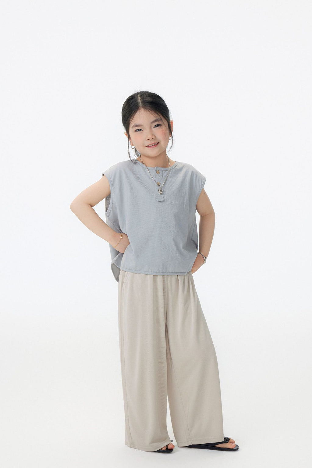 【90-150cm / F】【親子裝】日系會呼吸的闊腿褲