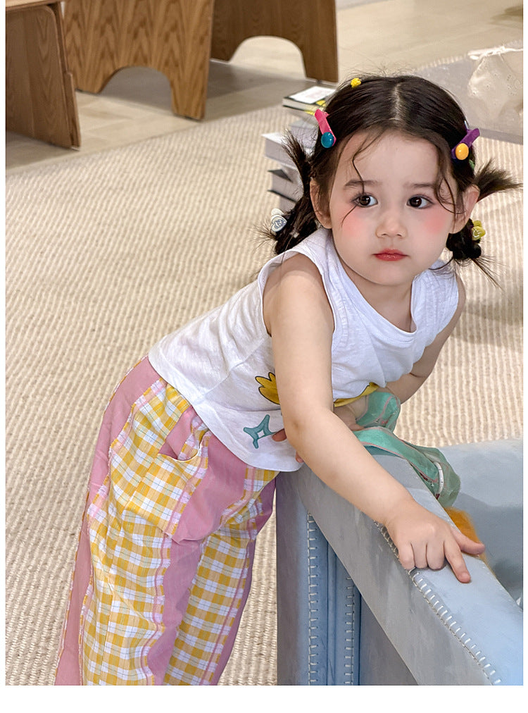 【80-140cm】哭娃背心 | 格紋休閒褲