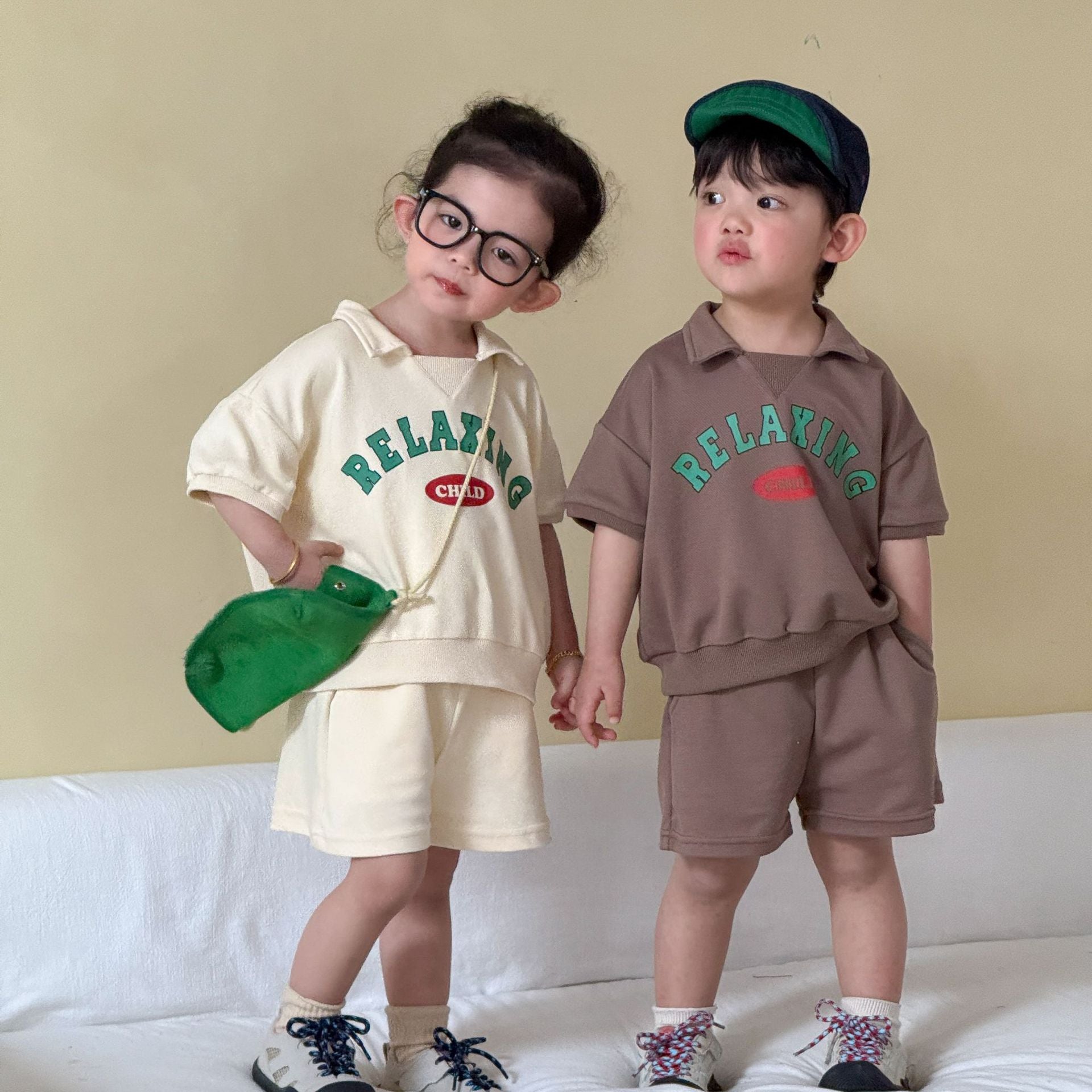 【80-150cm】字母polo休閒套裝