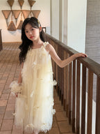 【100-160cm】浪漫蝴蝶結網紗背心裙