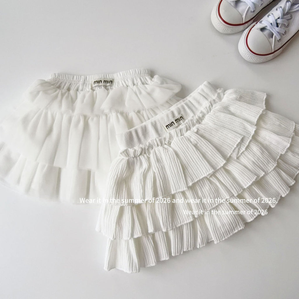 【90-150cm】(帶安全褲)網紗蛋糕半身裙
