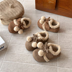 【現貨 內長15.3cm】【加绒】法式勃肯蝴蝶结毛球鞋