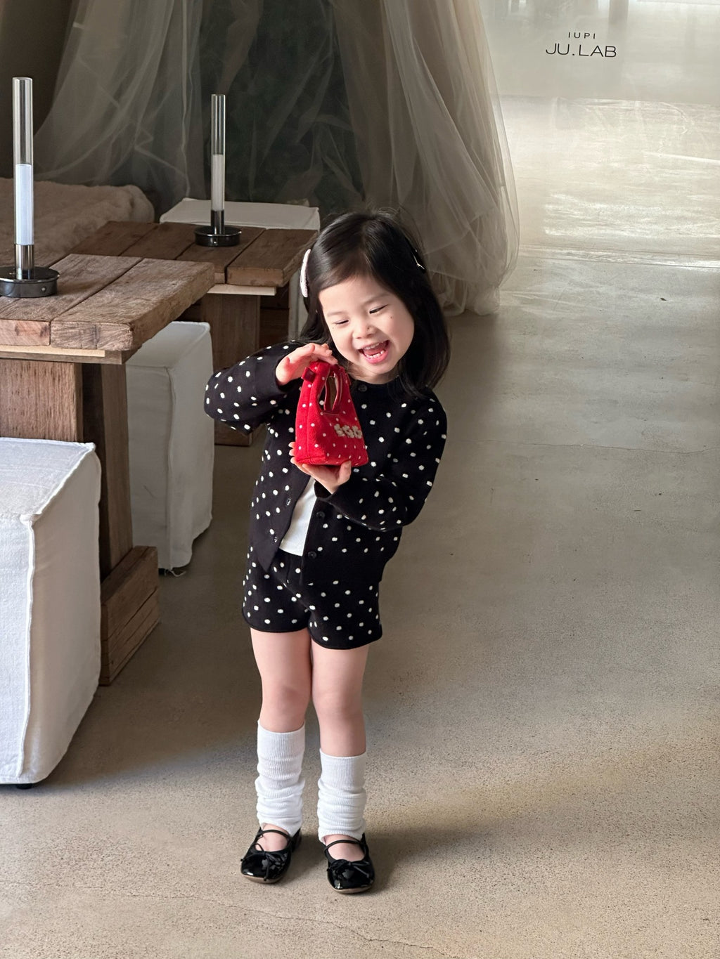 【90-140cm】波點毛衣套裝