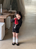 【90-140cm】波點毛衣套裝