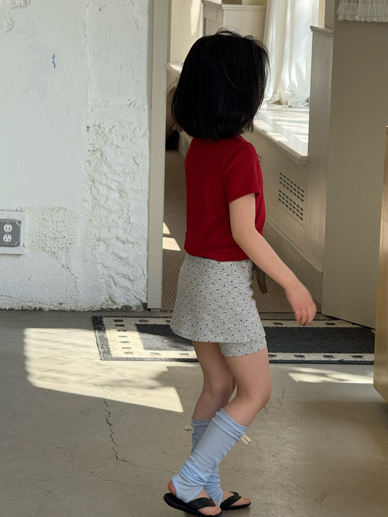 【120-160cm】韓版波點a字裙(防走光)