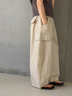 【100-170cm】3色-輕薄寬鬆口袋工裝休閒褲