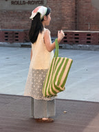 【100-160cm】韓版鏤空罩衫裙｜打底背心