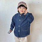 【80-150cm】牛仔連衣裙 | 牛仔襯衫外套