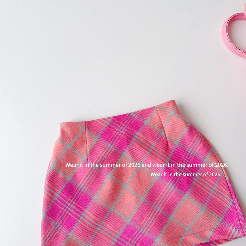 【90-150cm】彩色格紋半身裙