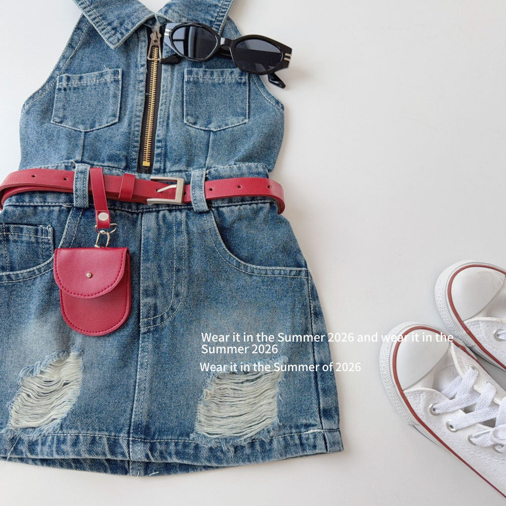 【90-150cm】【送包包皮帶】復古露背掛脖無袖翻領拉鍊高腰連身裙