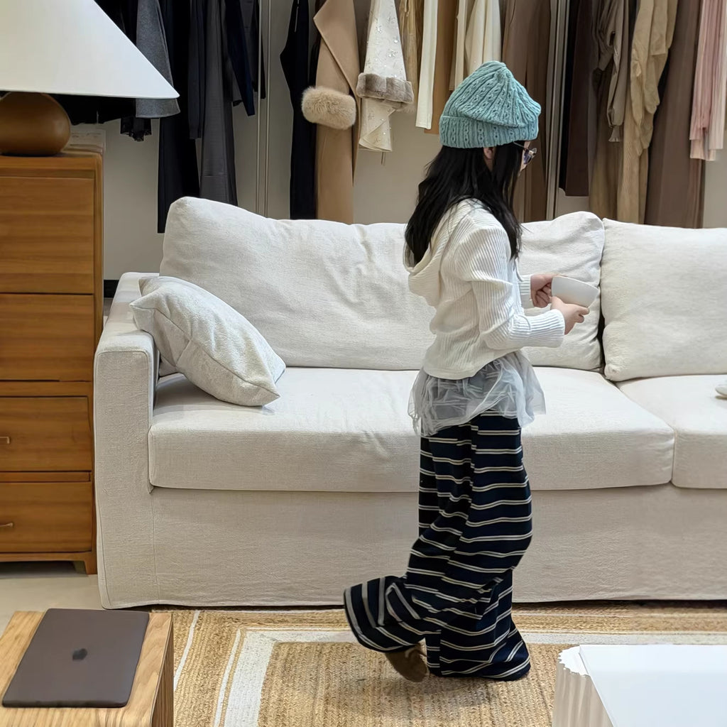 【100-160cm】韓版小狗連帽修身T