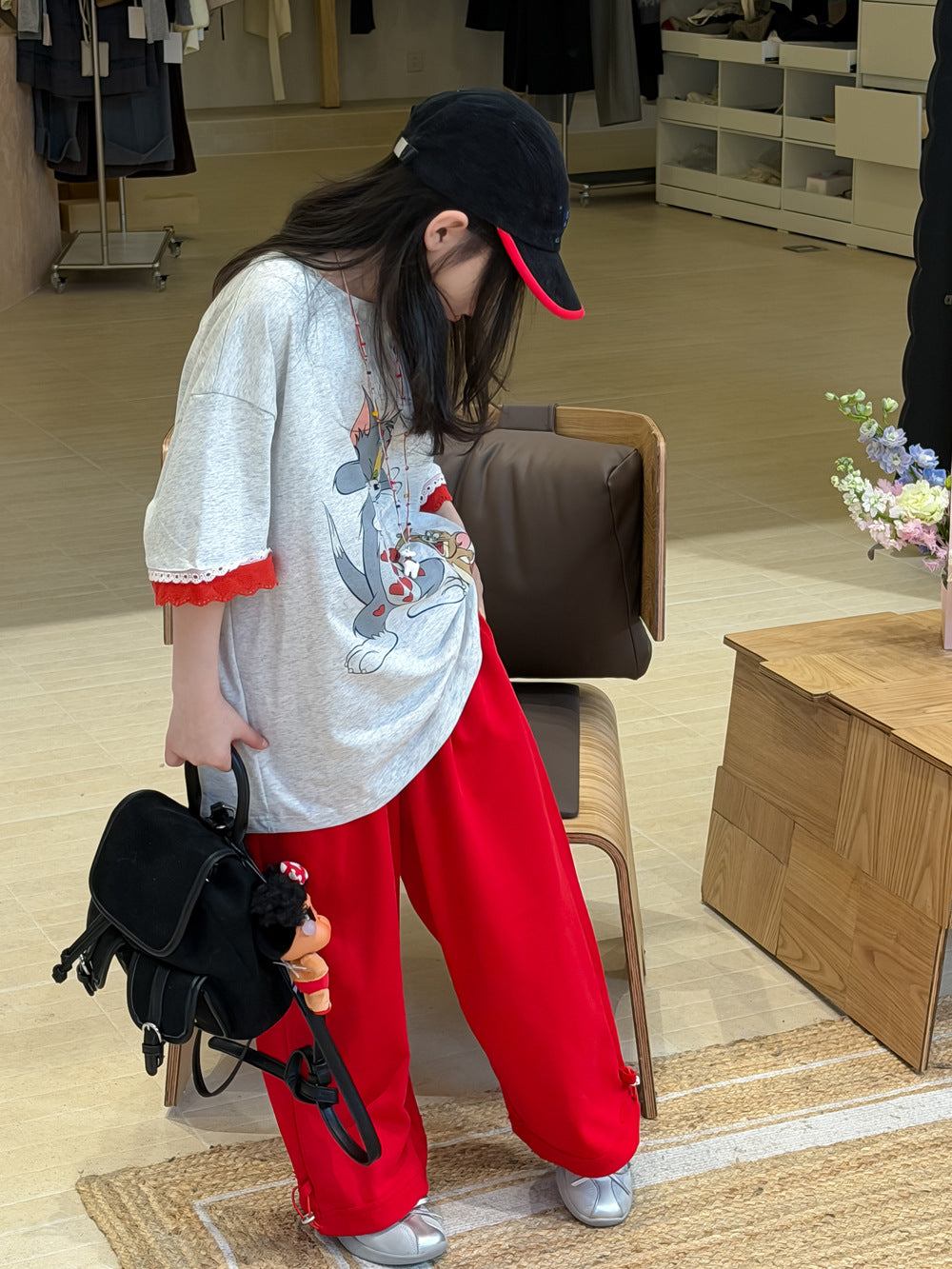 【100-160cm】湯姆貓圓領寬鬆上衣