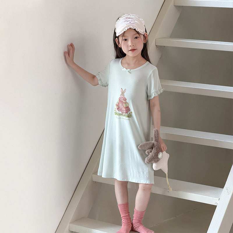 【100-170cm】莫代爾棉涼感兔兔連身家居服