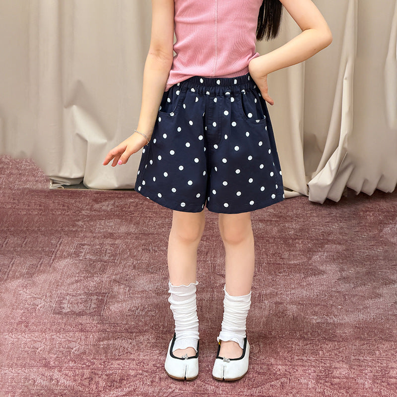 【100-170cm】法式復古波點棉短褲