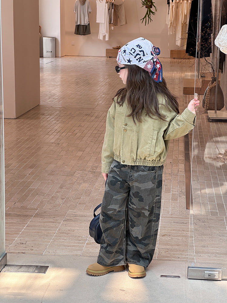 【現貨 160cm】韓版帥氣工裝機車夾克