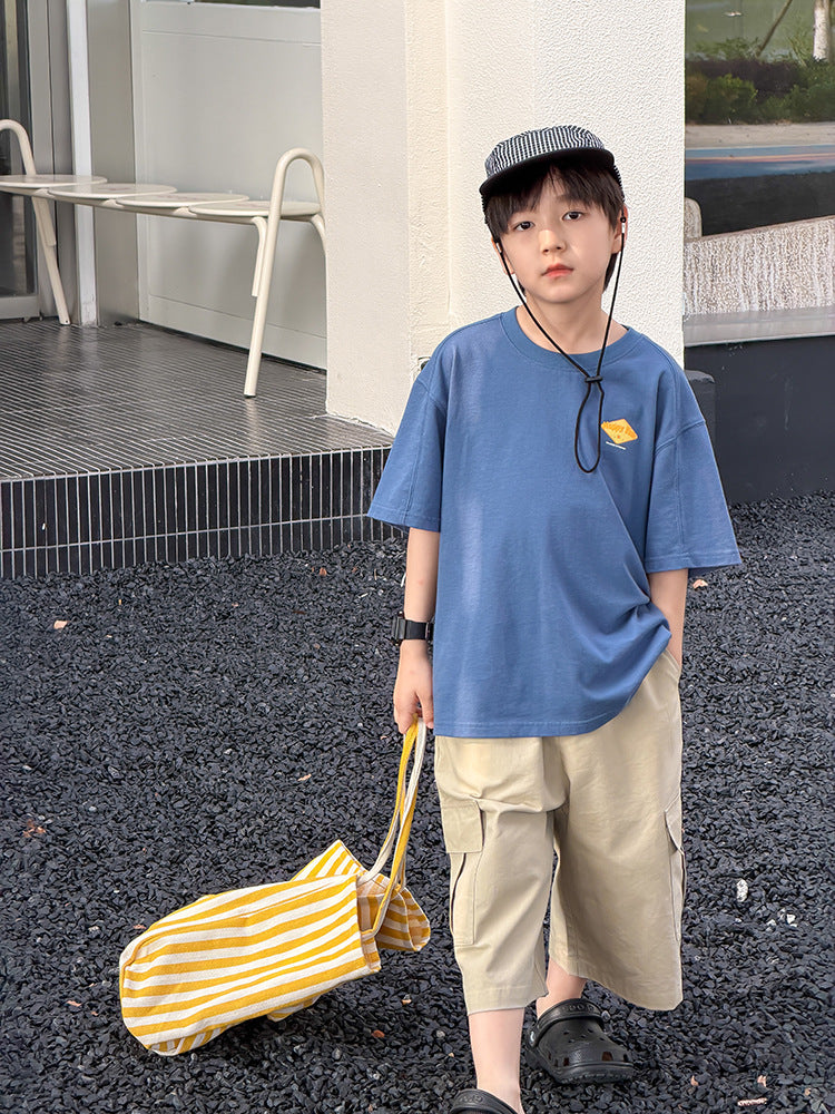【100-170cm】可愛字母卡通全棉冰感T