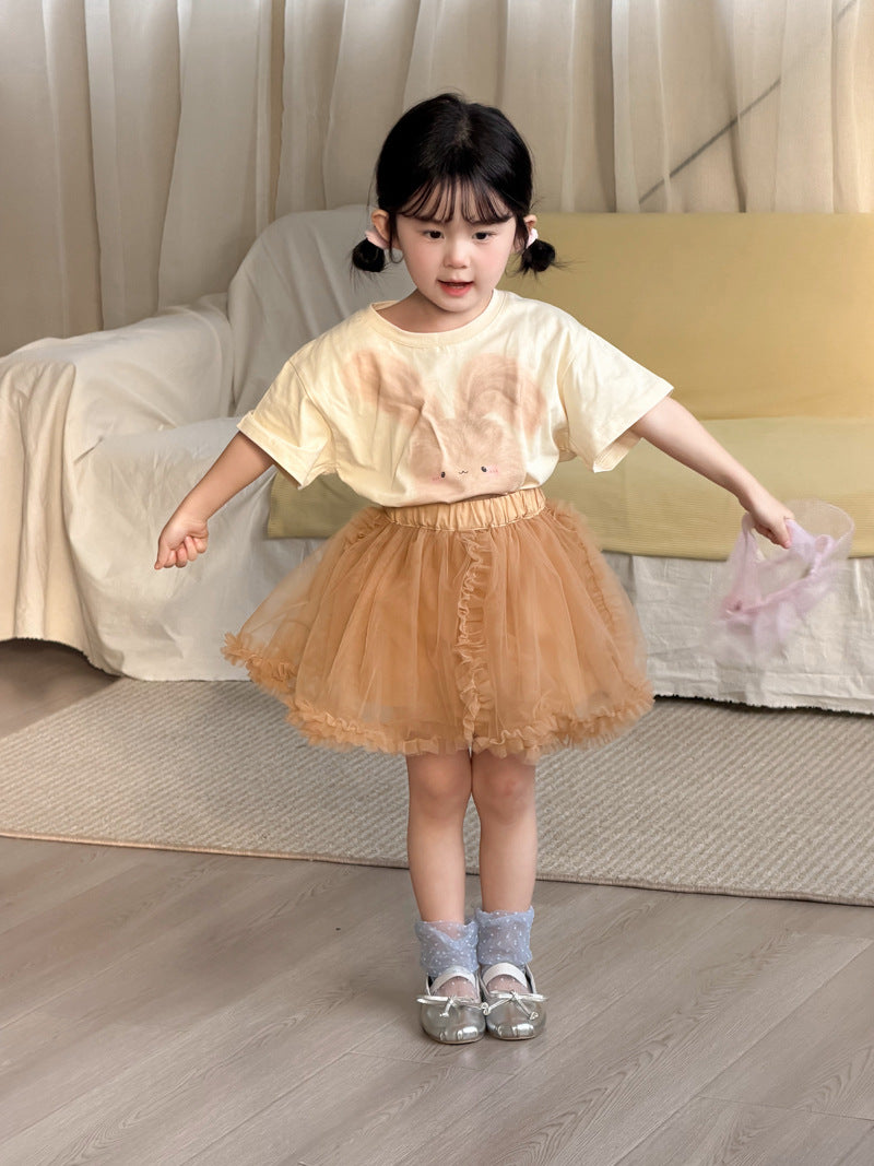 【90-140cm】可愛兔子T全棉短袖上衣