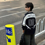 【90-160cm】帥氣街頭寬鬆撞色長袖純棉T