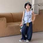 【100-170cm】6色-亞麻棉字母背心