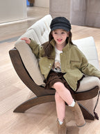 【現貨 160cm】韓版帥氣工裝機車夾克