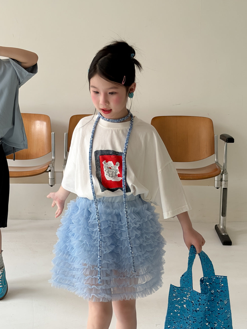 【100-160cm】韓版簡約小鹿印花短袖