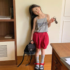【80-130cm】3色-美式貼布休閒短褲