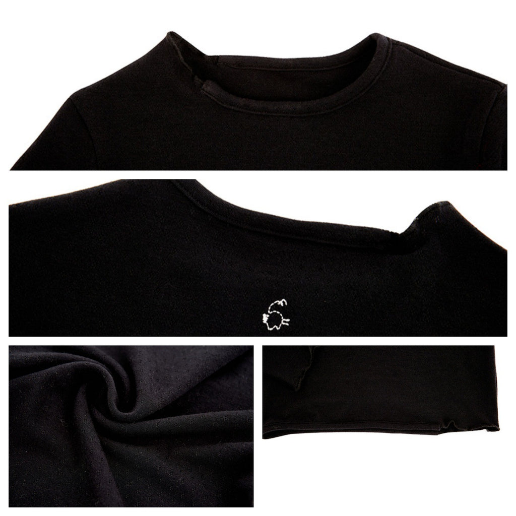 【90-150cm】日系簡約刺繡打底衫