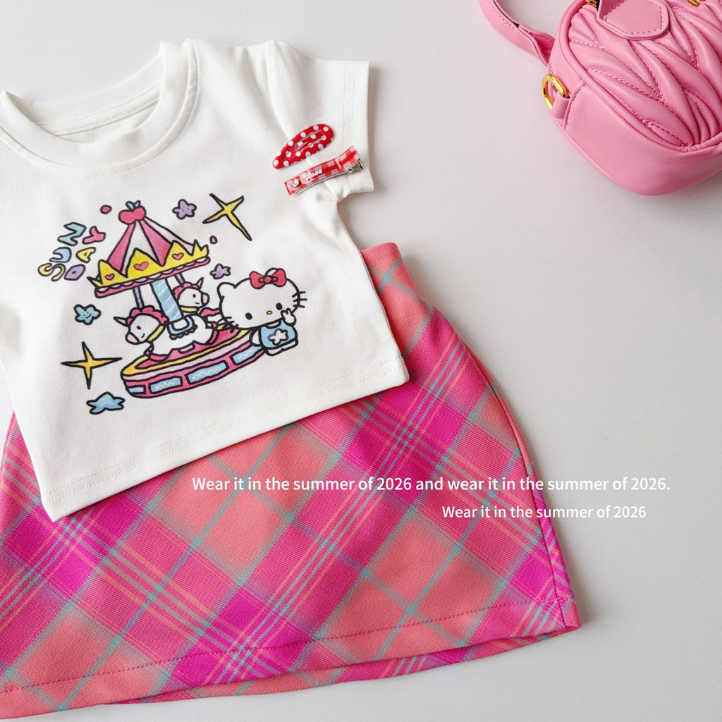 【90-150cm】彩色格紋半身裙