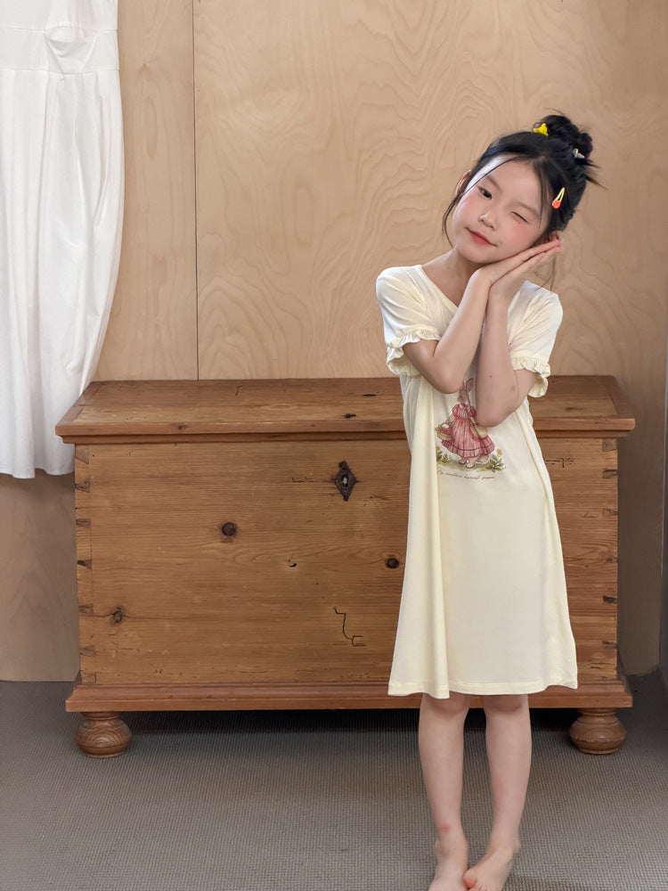 【100-170cm】莫代爾棉涼感兔兔連身家居服