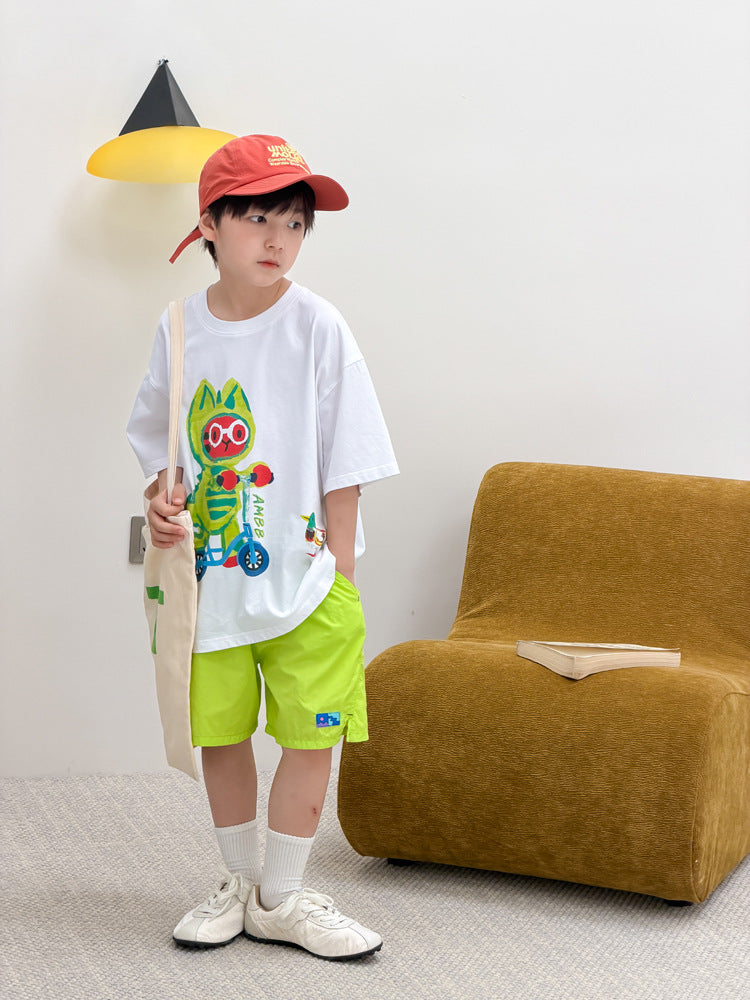 【100-170cm】卡通涼感寬鬆全棉T