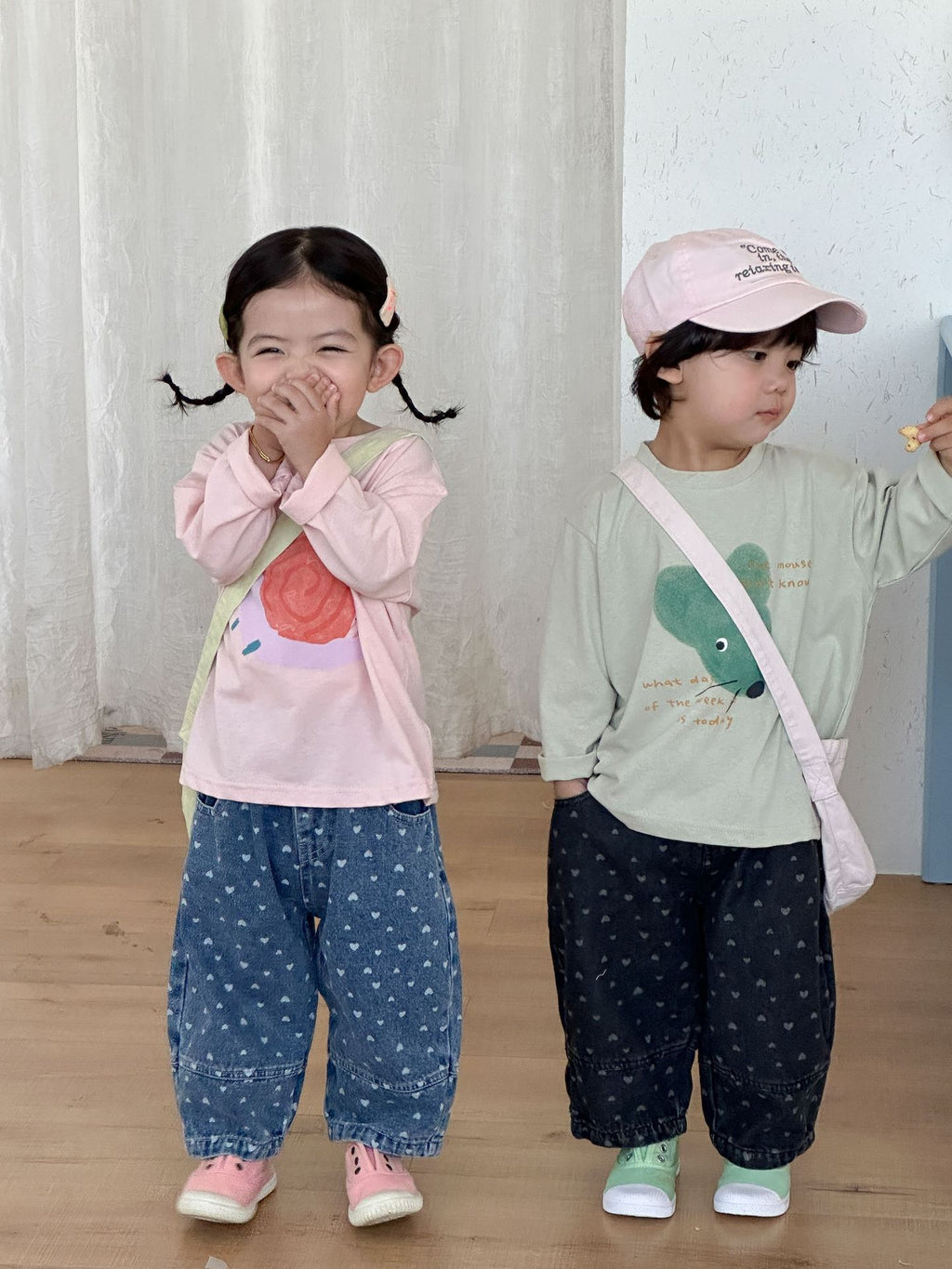 【80-150cm】可愛動物寬鬆純棉T恤