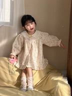 【90-140cm】韓版甜美翻領碎花裙