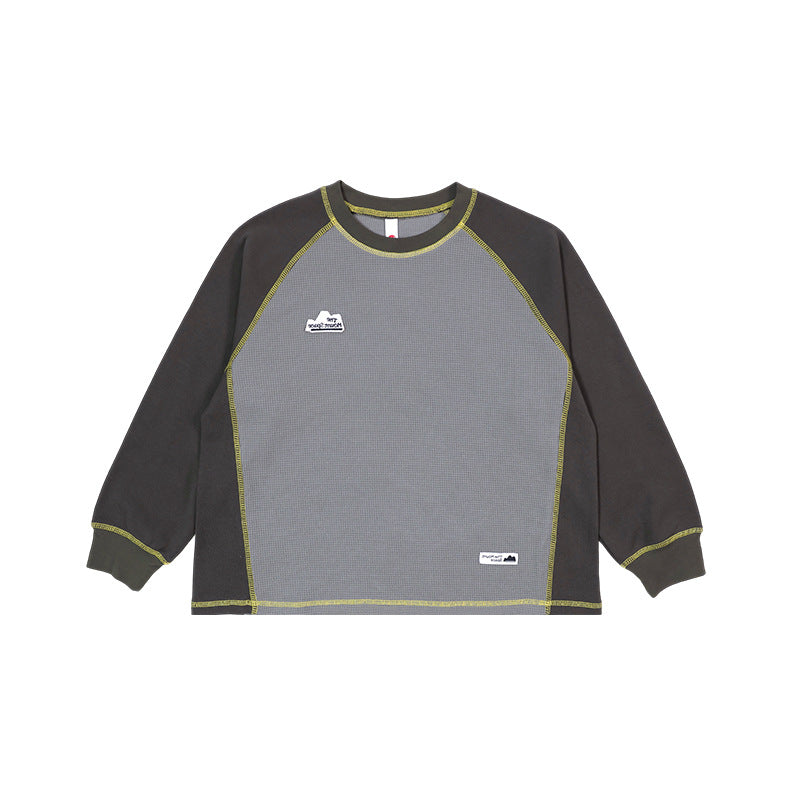 【現貨 110cm】華夫格拼接上衣