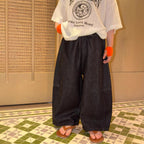 【90-150cm】韓版純色百搭休閒彎刀褲