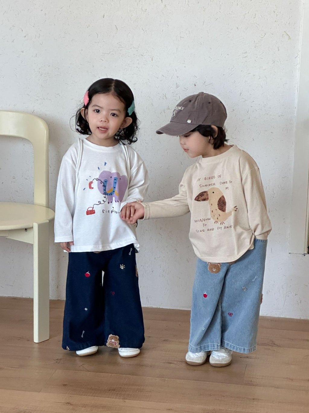 【80-150cm】可愛動物寬鬆純棉T恤