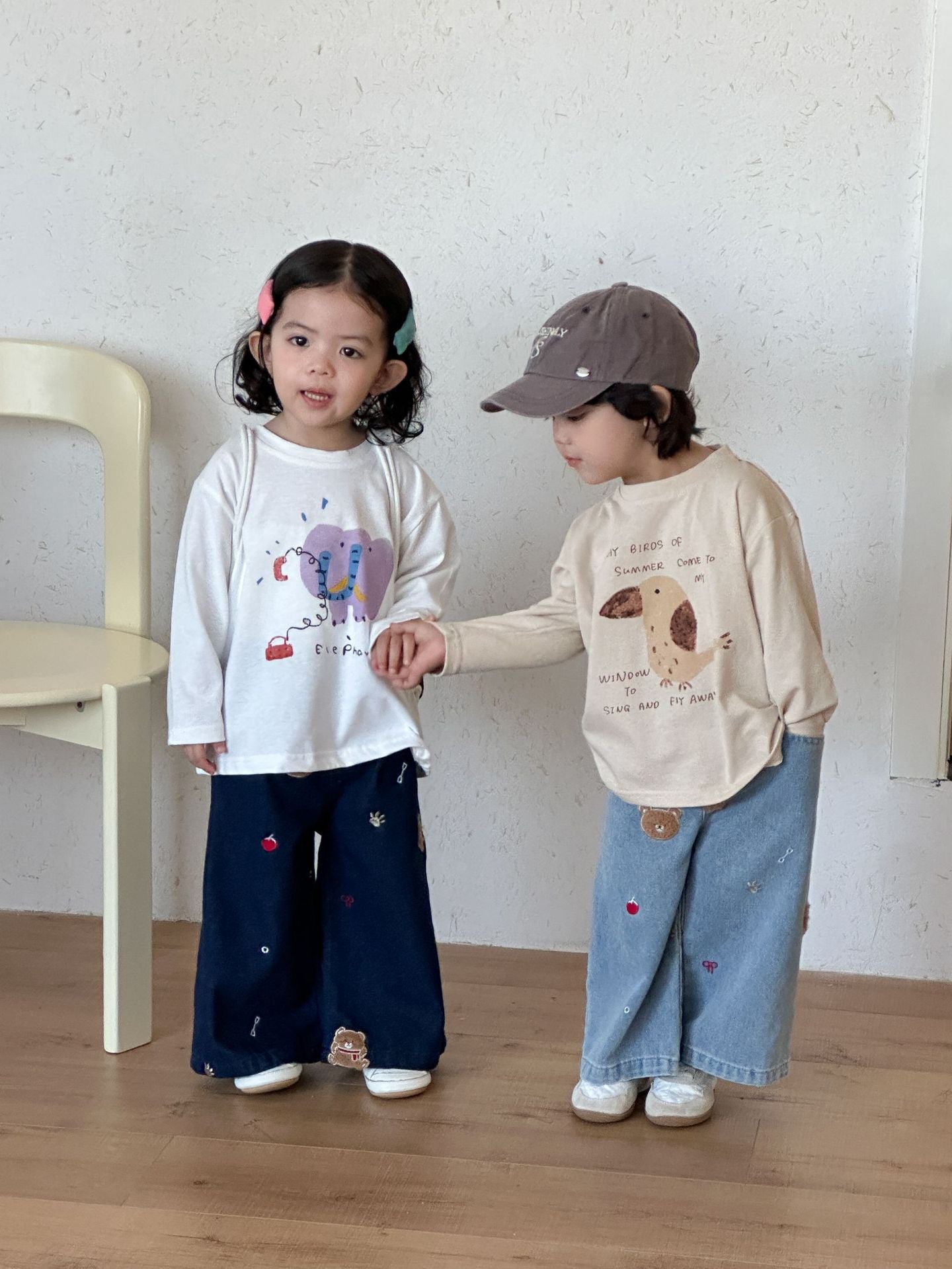 【80-150cm】可愛動物寬鬆純棉T恤