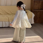 【90-140cm】韓版蕾絲網紗背心針織打底衫背心裙罩衫