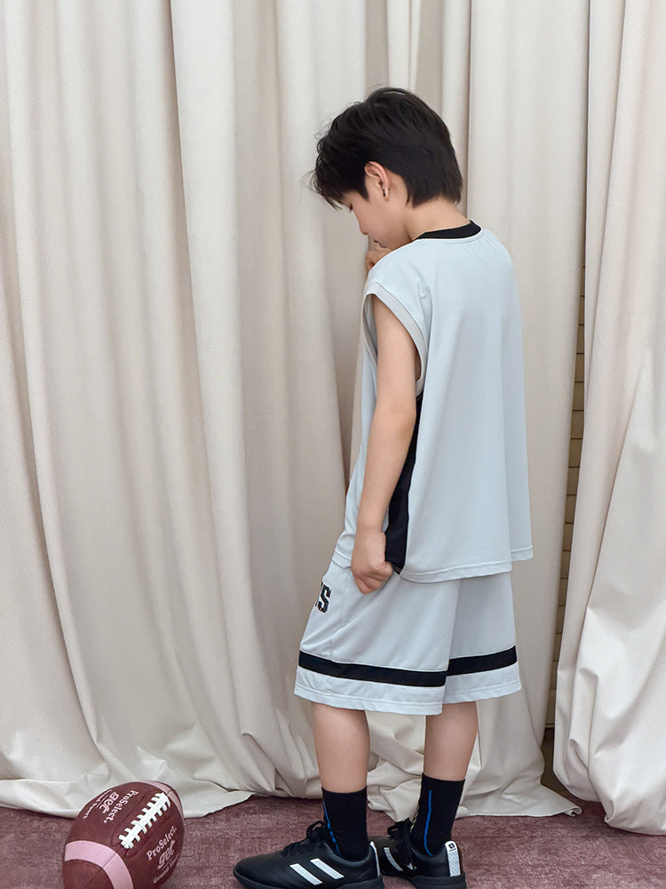 【100-170cm】涼感撞色字母運動套裝