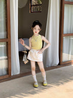 【90-150cm】韓系辣妹波點冰絲背心