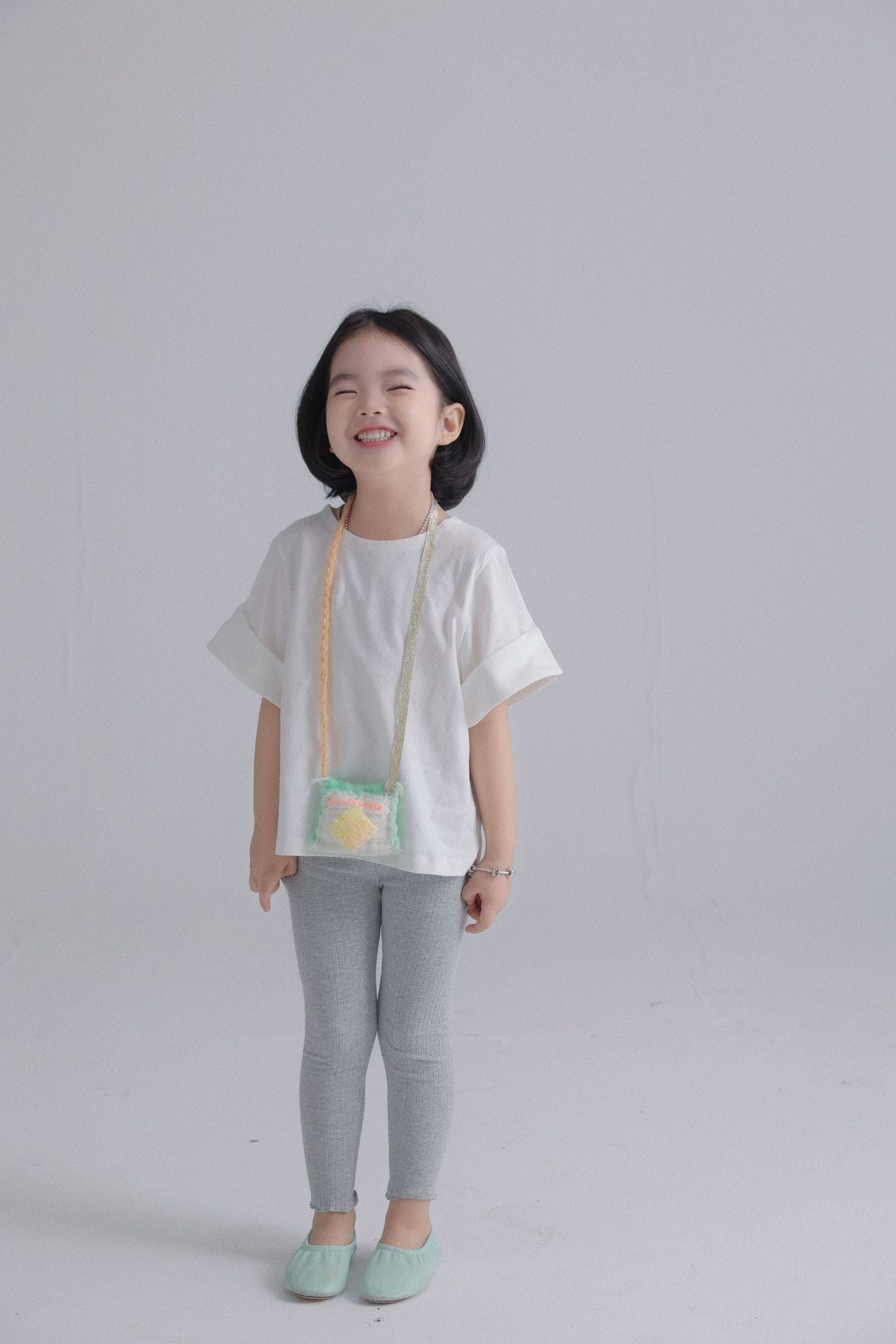 【90-150cm / F】【親子裝】日系薄款彈性坑條密邊打底褲