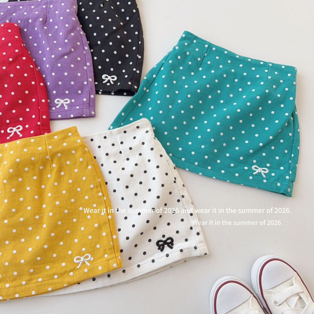 【90-150cm】辣妹高腰波點半身裙